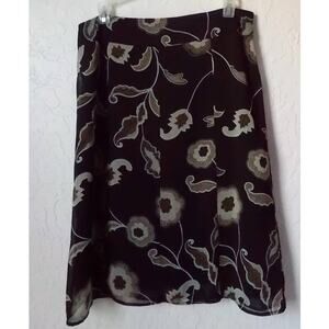VTG Brown Floral Skirt Women size 8 Sheer Lined Festival Boho by Lana Lee Canada